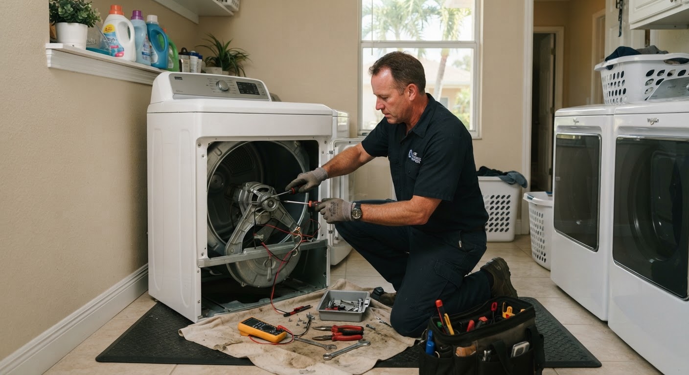 Dryer Repair performed by a St. Pete Appliance Repair Pros technician in St. Petersburg, FL
