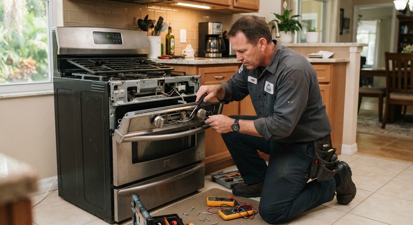 Stove & Range Repair performed by a St. Pete Appliance Repair Pros technician in St. Petersburg, FL